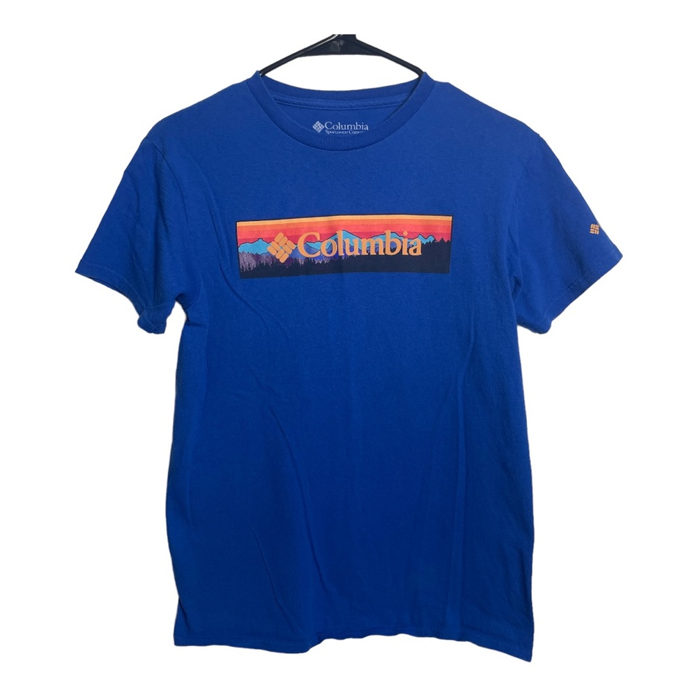 Columbia Blue Logo Graphic T-Shirt Size Small